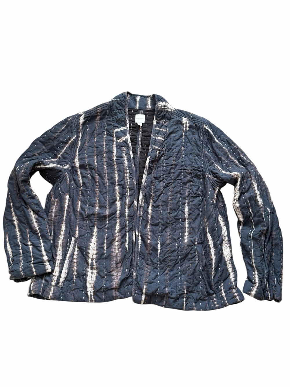 Pure Jill Elements J. Jill Hand-Sewn Quilted Blue Gray Boho Jacket  XL